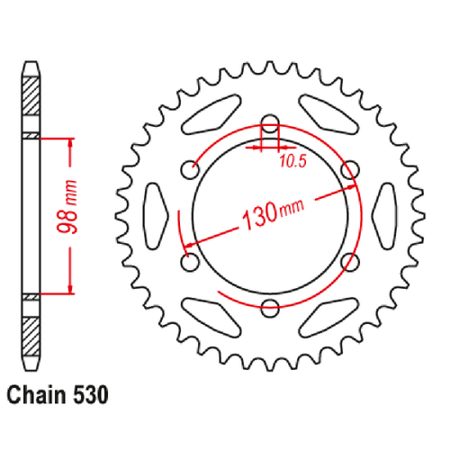 Sprocket Rear Steel 530-46T