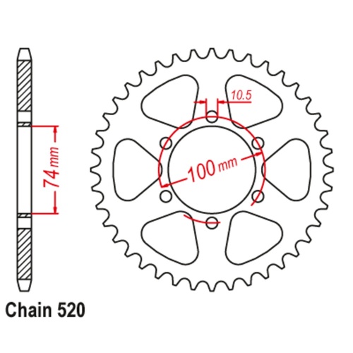 Sprocket Rear Steel 520-46T