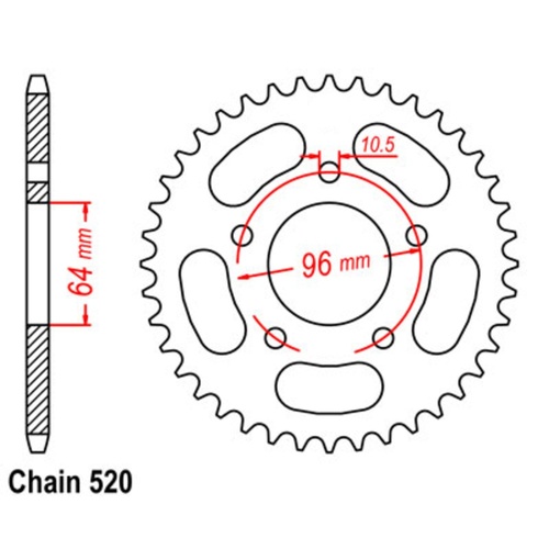 Sprocket Rear Steel 520-48T