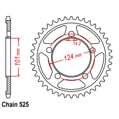 Sprocket Rear Steel 525-49T