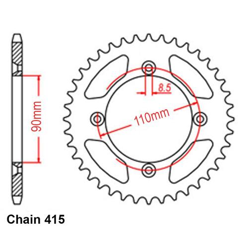 Sprocket Rear Steel 415-40T