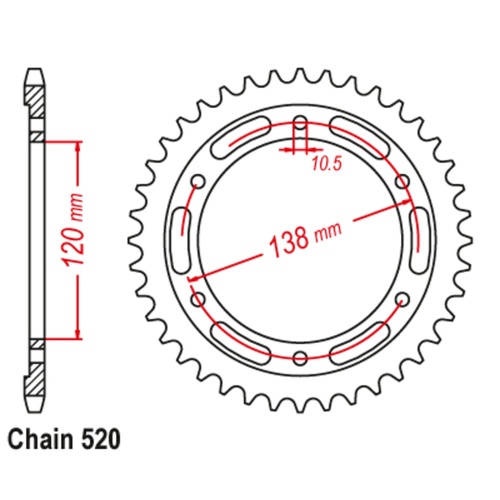 Sprocket Rear Steel 520-36T