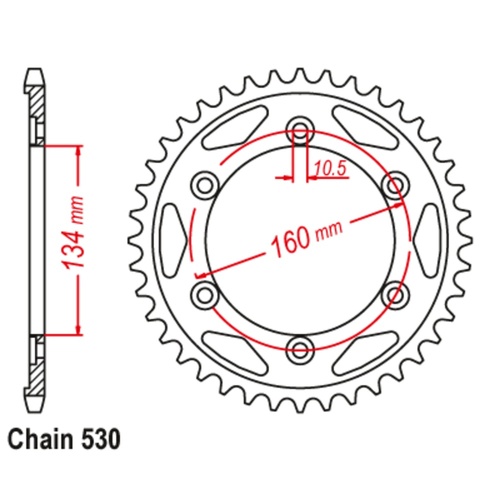Sprocket Rear Steel 530-41T