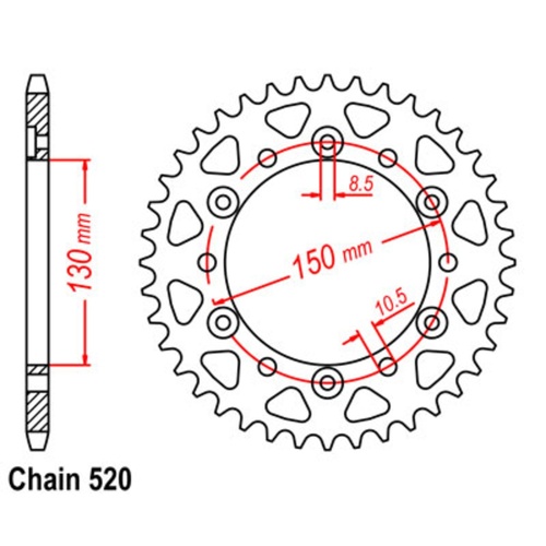 Sprocket Rear Steel 520-48T