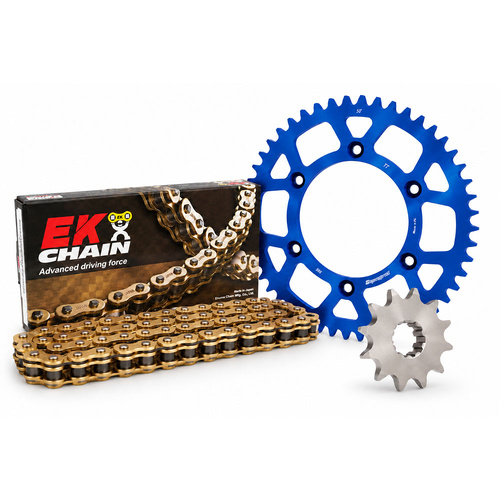 Chain Sprocket Kit - Alloy - Blue/Gold