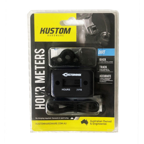 Hour Meter with mounting bracket - Black
