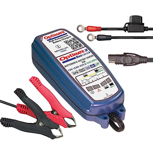 OptiMate 2 DUO 2A 12V Smart Charger for Lithium & Lead Acid