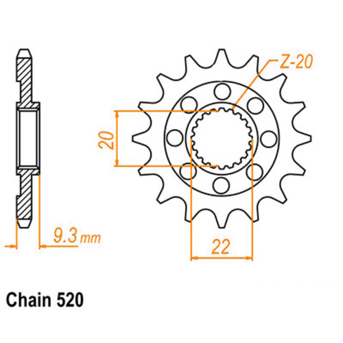 Sprocket Front Nitro 520-14T