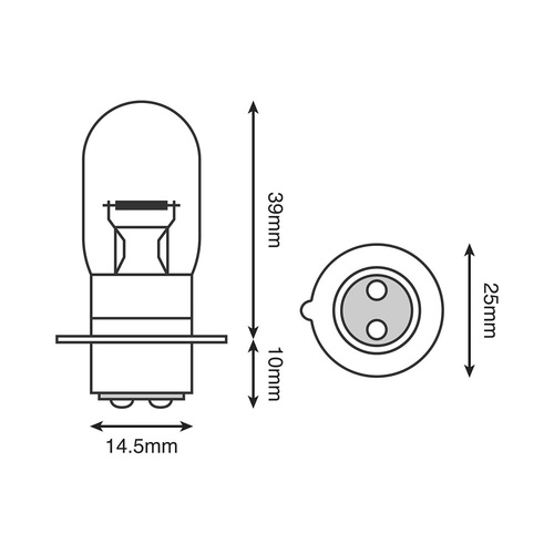 Halogen Bulb - 12V 35/35 1 PIN H6 - Each