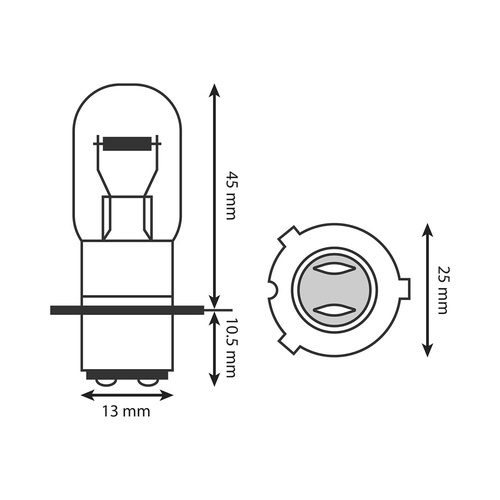 Halogen Bulb - 12V 35/35 3 Pin - Each