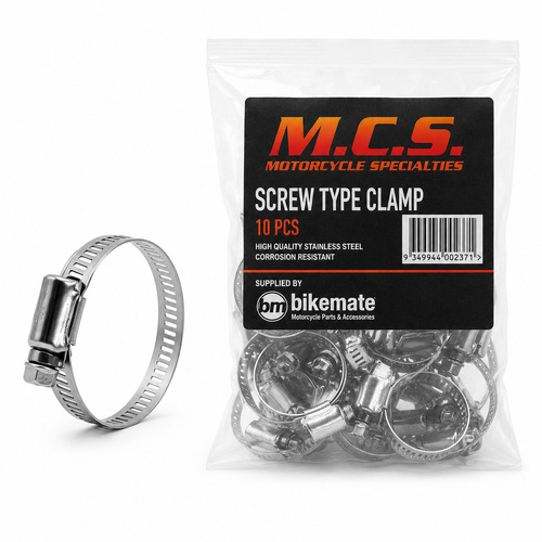 Hose Clamps - Screw Type - 12mm - 10 Pack