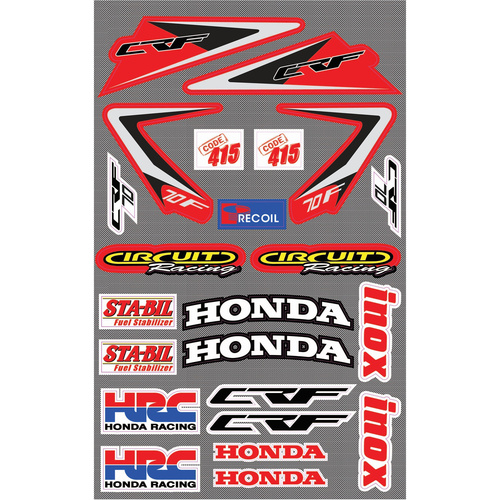 Sticker Sheet - Honda CRF70 2007-2013 V2