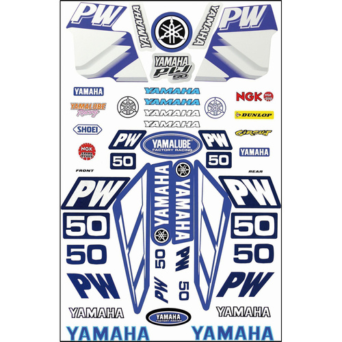 Sticker Sheet - Yamaha PW50 Blue