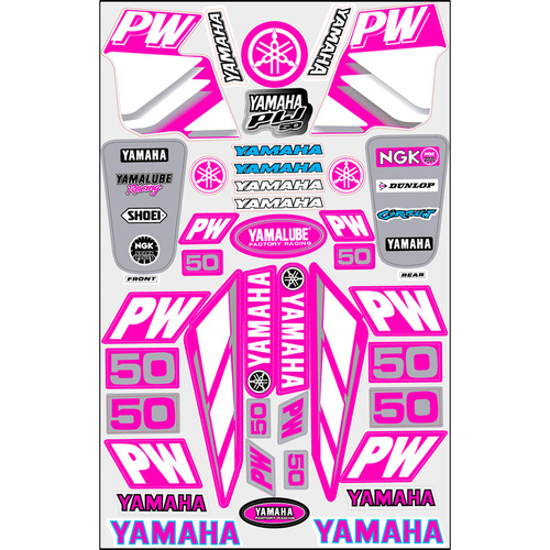 Sticker Sheet - Yamaha PW50 Pink