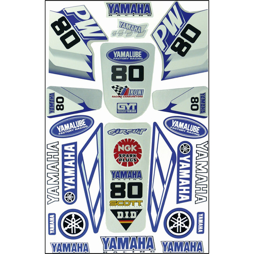 Sticker Sheet - Yamaha PW80 Blue