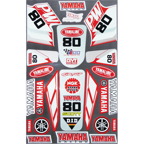 Sticker Sheet - Yamaha PW80 Red