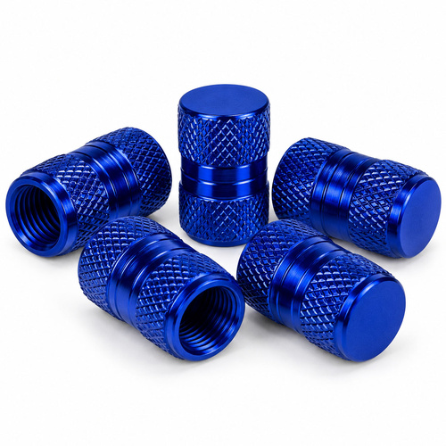 Valve Caps Alloy - Blue - 5 Pack