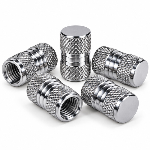 Valve Caps Alloy - Silver - 5 Pack