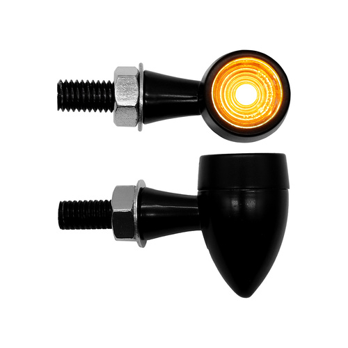 Indicator Pair - Micro Bullet Black - LED