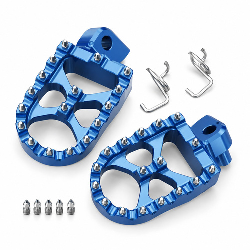 Foot Pegs - Blue - Wide 56mm- Pair